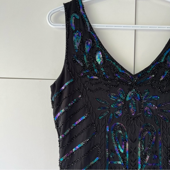 BABEYOND 1920s Flapper VNeck Sequin Beaded Roaring 20s Gatsby Fringe Party Dress - Picture 5 of 11